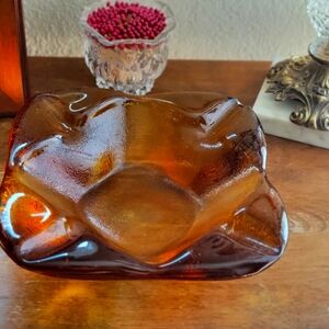 Vintage amber ashtray